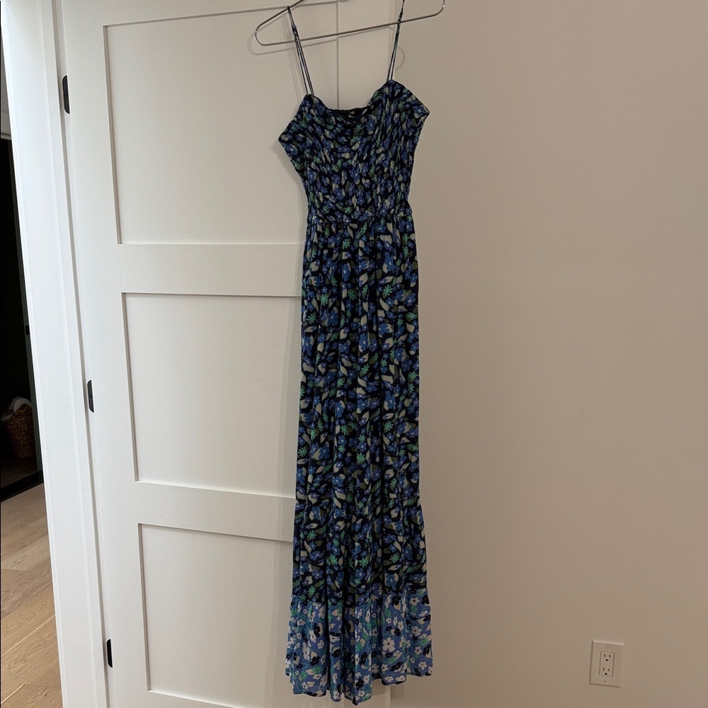 Blue and Green Floral Maxi Dress